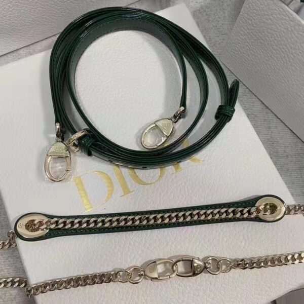 Dior Women CD Mini Lady Dior Bag Pine Green Patent Cannage Calfskin (4)