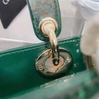 Dior Women CD Mini Lady Dior Bag Pine Green Patent Cannage Calfskin (9)