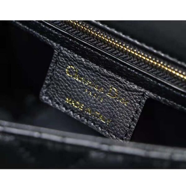 Dior Women CD Small Dior Caro Bag Black Supple Cannage Calfskin (6)