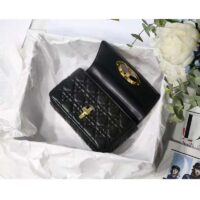 Dior Women CD Small Dior Caro Bag Black Supple Cannage Calfskin (12)