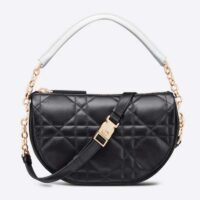 Dior Women CD Small Dior Vibe Hobo Bag Black Cannage Lambskin