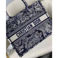 Dior Women Medium Book Tote Blue Toile De Jouy Reverse Embroidery (8)