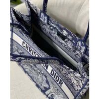 Dior Women Medium Book Tote Blue Toile De Jouy Reverse Embroidery (8)
