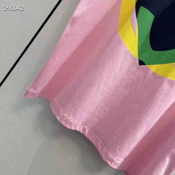 Gucci Men GG Interlocking G Heart T-Shirt Pink Cotton Jersey Crewneck Oversize Fit (16)