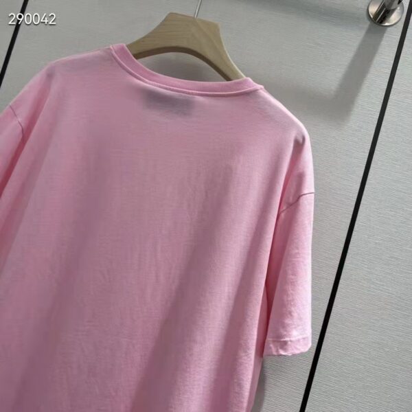 Gucci Men GG Interlocking G Heart T-Shirt Pink Cotton Jersey Crewneck Oversize Fit (3)