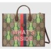 Gucci Unisex Pineapple GG Supreme Medium Tote Maxi GG Supreme Canvas