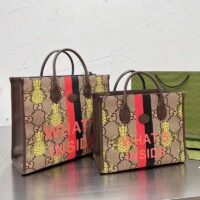 Gucci Unisex Pineapple GG Supreme Medium Tote Maxi GG Supreme Canvas