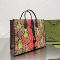 Gucci Unisex Pineapple GG Supreme Medium Tote Maxi GG Supreme Canvas