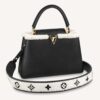 Louis Vuitton LV Unisex Capucines MM Bag Black Taurillon Leather Shearling Cowhide