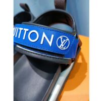 Louis Vuitton Unisex Pool Pillow Flat Comfort Sandal Blue Calf Leather (8)