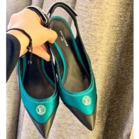 Louis Vuitton Women Archlight Slingback Pump Green Technical Satin Calf Leather (3)