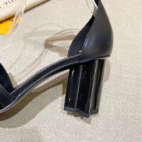 Louis Vuitton Women Podium Platform Sandal Black Calf Leather Glazed 11.5 cm Heel (1)