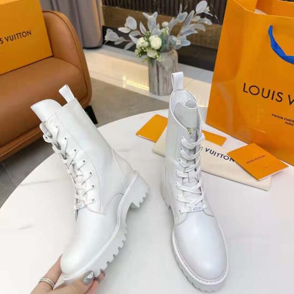 Louis Vuitton Women Territory Flat Ranger White Calf Leather LV Circle (10)