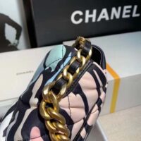Chanel Women 19 Handbag Printed Canvas Gold Silver-Tone & Ruthenium-Finish Metal Multicolor (4)