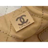 Chanel Women 22 Large Handbag Calfskin Gold-Tone Lacquered Metal (7)