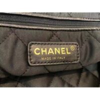 Chanel Women 22 Large Handbag Shiny Calfskin Gold-Tone Metal Black (10)