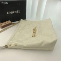 Chanel Women 22 Small Handbag Shiny Calfskin & Gold-Tone Metal Beige (4)