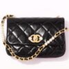 Chanel Women Mini Flap Bag Calfskin Imitation Pearls Gold-Tone Metal Black
