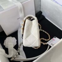 Chanel Women Mini Flap Bag Lambskin Glass Imitation Pearls Strass Gold Silver (1)