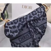 Dior CD Women Saddle Bag Gray Mizza Embroidery Magnetic ‘D’ Stirrup Closure (8)