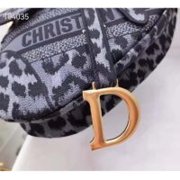 Dior CD Women Saddle Bag Gray Mizza Embroidery Magnetic ‘D’ Stirrup Closure (8)