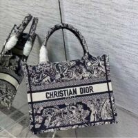 Dior Unisex CD Small Dior Book Tote Blue Toile De Jouy Reverse Embroidery (2)