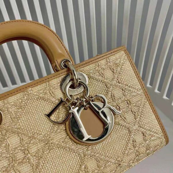 Dior Women CD Lady D-Joy Bag Beige Natural Cannage Raffia (2)