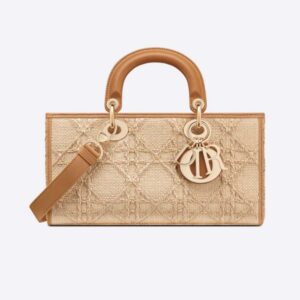 Dior Women CD Lady D-Joy Bag Beige Natural Cannage Raffia