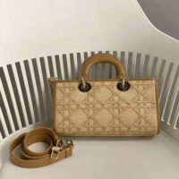 Dior Women CD Lady D-Joy Bag Beige Natural Cannage Raffia (5)