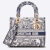 Dior Women CD Medium Lady D-Lite Bag Blue Toile De Jouy Embroidery