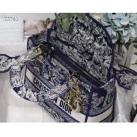 Dior Women CD Medium Lady D-Lite Bag Blue Toile De Jouy Reverse Embroidery (5)