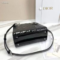 Dior Women CD Medium Lady Dior Bag Black Patent Cannage Calfskin (2)