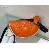 Dior Women CD Small Dior Vibe Hobo Bag Fluorescent Orange Macrocannage Lambskin (1)