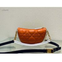 Dior Women CD Small Dior Vibe Hobo Bag Fluorescent Orange Macrocannage Lambskin (1)