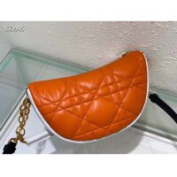 Dior Women CD Small Dior Vibe Hobo Bag Fluorescent Orange Macrocannage Lambskin (1)