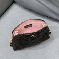 Dior Women Caro Beauty Pouch Black Cannage Lambskin (1)