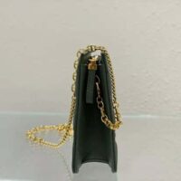 Dior Women Caro Zipped Pouch with Chain Cedar Green Supple Cannage Calfskin-green (1)