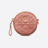 Dior Women Detachable Dior Caro Round Coin Purse-pink (1)