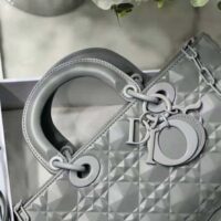 Dior Women Lady D-Joy Bag Gray Cannage Calfskin with Diamond Motif (1)