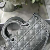 Dior Women Lady D-Joy Bag Gray Cannage Calfskin with Diamond Motif (1)