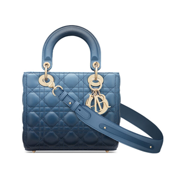 Dior Women Lady Dior my Abcdior Bag Lndigo Gradient Cannage Lambskin-Blue (1)