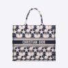 Dior Women Large Dior Book Tote Blue and White Dior Etoile Embroidery