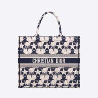 Dior Women Large Dior Book Tote Blue and White Dior Etoile Embroidery (1)