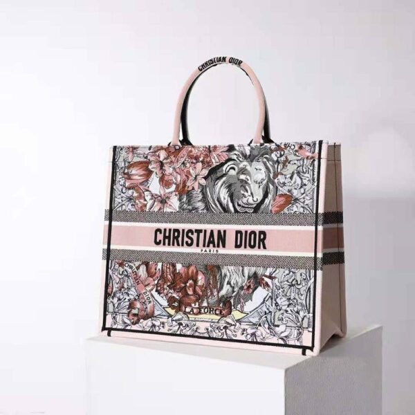 Dior Women Large Dior Book Tote Multicolor La Force Embroidery (3)