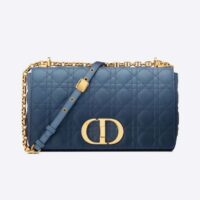 Dior Women Large Dior Caro Bag Lndigo Blue Gradient Cannage Lambskin (1)