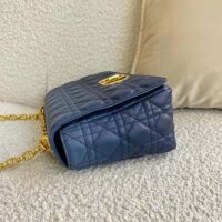 Dior Women Large Dior Caro Bag Lndigo Blue Gradient Cannage Lambskin (1)