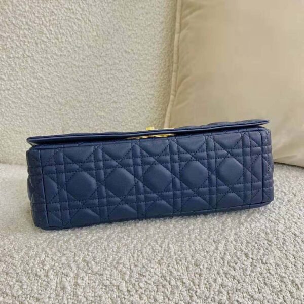 Dior Women Large Dior Caro Bag Lndigo Blue Gradient Cannage Lambskin (5)