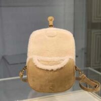 Dior Women Medium Dior Bobby Bag Camel-Colored Shearling (1)