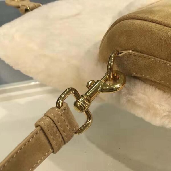 Dior Women Medium Dior Bobby Bag Camel-Colored Shearling (9)