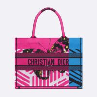 Dior Women Medium Dior Book Tote Bright Blue and Pink D-Jungle Pop Embroidery (1)